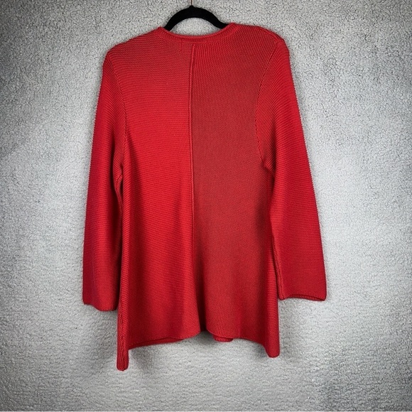 Habitat Sweater Womens Small Red Peruvian Double Knit V-Neck Festive Y2K Boho - Picture 4 of 8